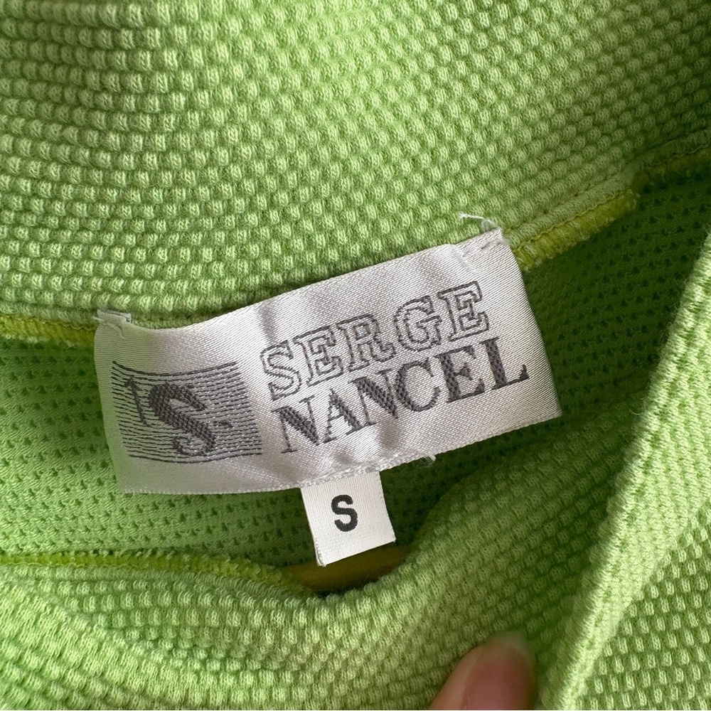 Vintage Apple Green Waffle Crop Top - Picture 4 of 11